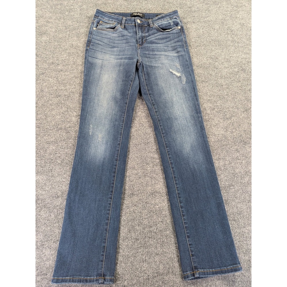 Judy Blue Straight Fit Distressed Jeans Medium Wash JB8277 DK Size 29